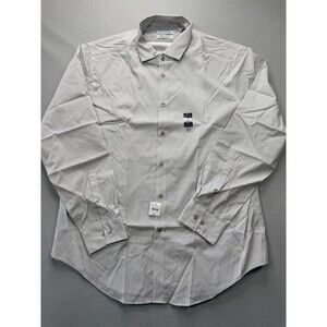 Calvin Klein Slim Fit Dress Shirt 17.5 34/35 XL Stretch Non Iron NWT